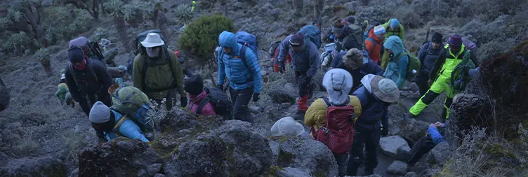 Barranco Camp climb up to Karanga Valley